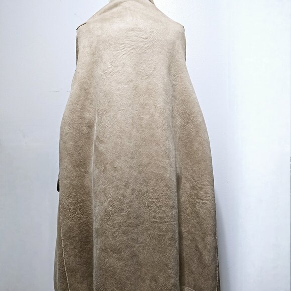 New Unbranded Cocoon Wool Teddy Bear Coat Beige Belted Alphabet Print No Alpaca - Picture 12 of 13